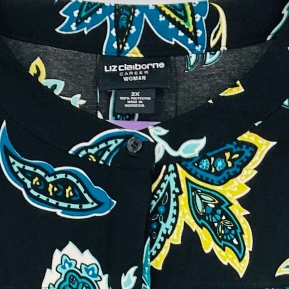 Liz Claiborne Plus Size Paisley Shirt/Dress 2X - Picture 8 of 9